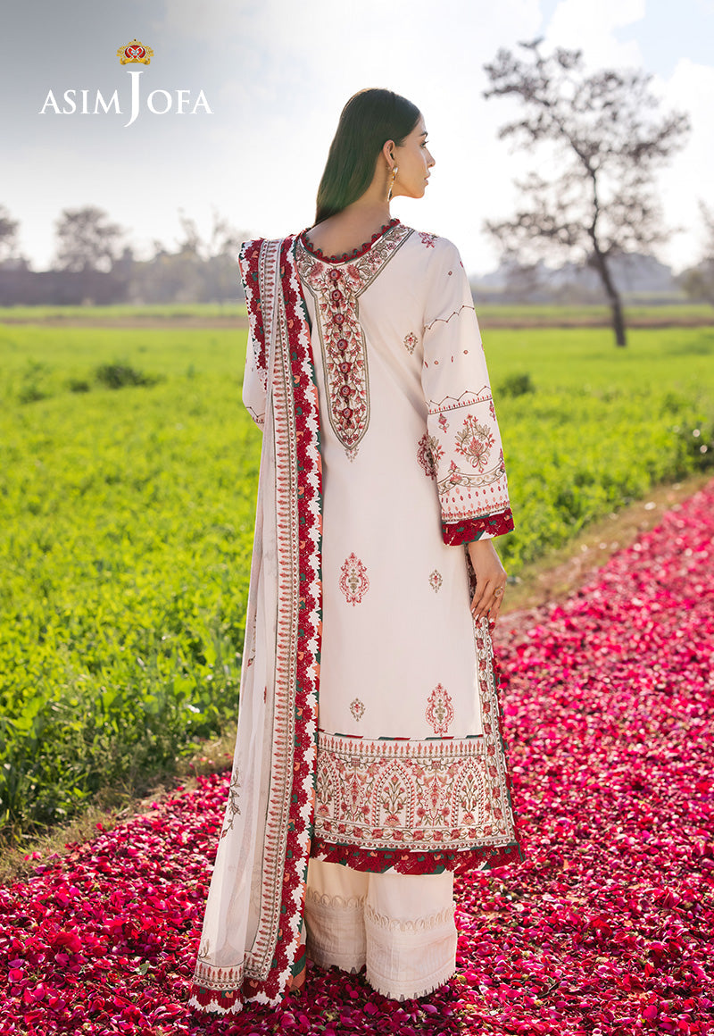 Asim Jofa Luxury Lawn 25 Ajell-08 Embroidered Lawn 3 Pcs