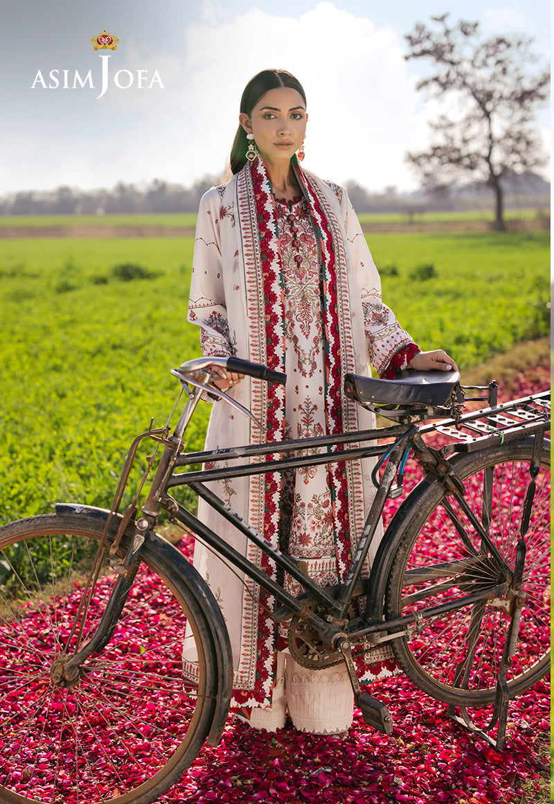 Asim Jofa Luxury Lawn 25 Ajell-08 Embroidered Lawn 3 Pcs