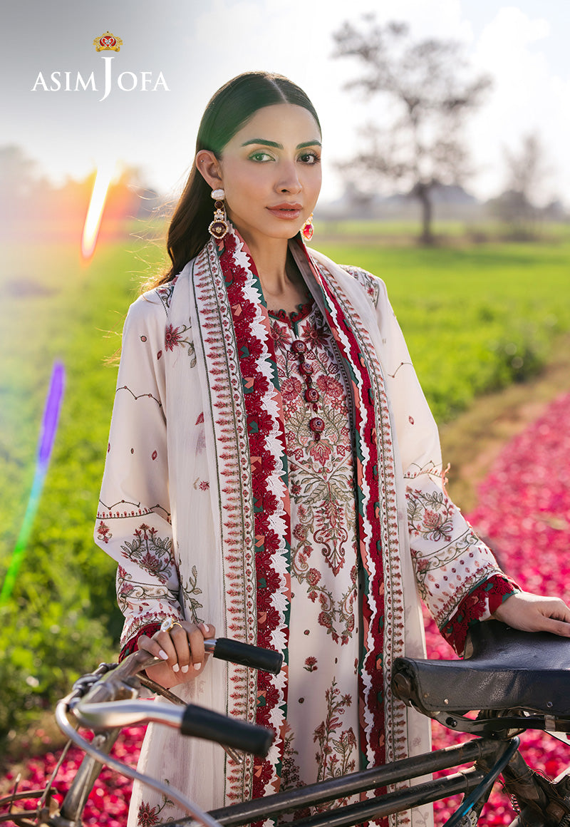 Asim Jofa Luxury Lawn 25 Ajell-08 Embroidered Lawn 3 Pcs