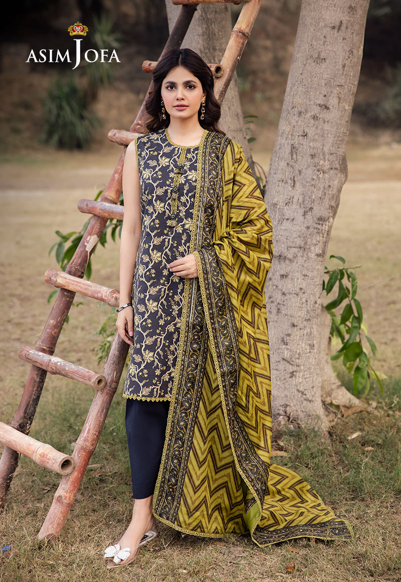 Asim Jofa Prints Unstitched Drop 2 Ajubj-26 Printed Lawn 3 Pc