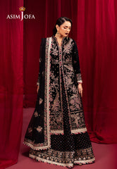 Asim Jofa Designers Limited Edition Ajmvd-01 Embroidered Velvet Stitched 3 Pcs