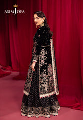 Asim Jofa Designers Limited Edition Ajmvd-01 Embroidered Velvet Stitched 3 Pcs