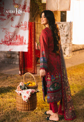 Asim Jofa Prints Unstitched Drop 2 Ajubj-06 Printed Embroidered Lawn 3 Pc