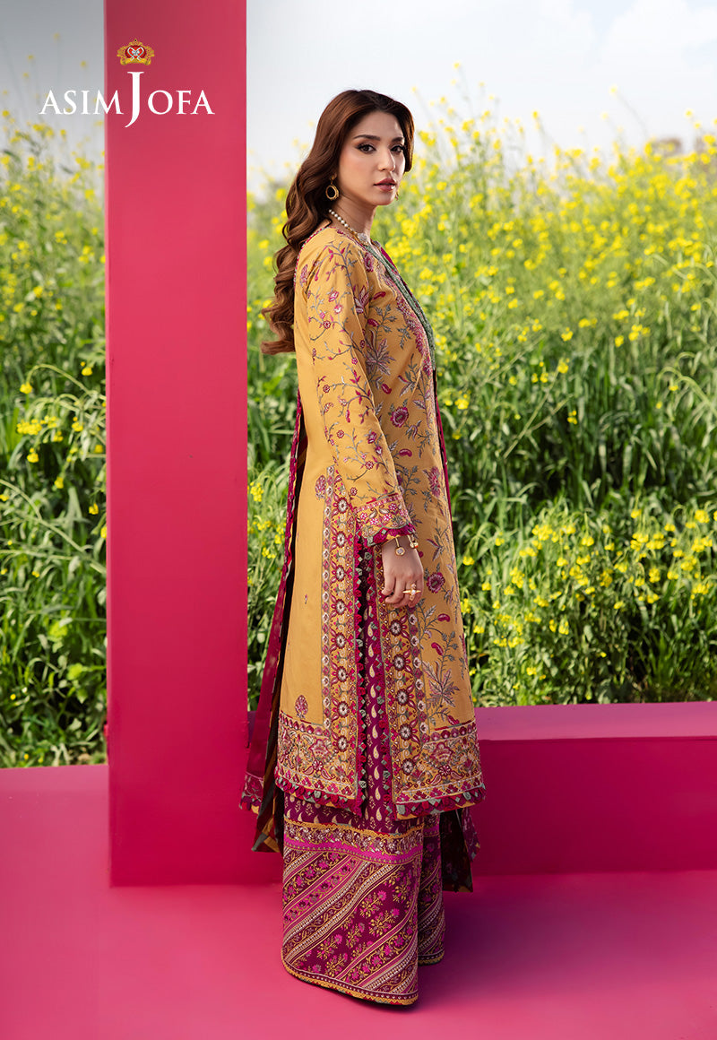Asim Jofa Luxury Lawn 25 Ajell-07 Embroidered Lawn 3 Pcs