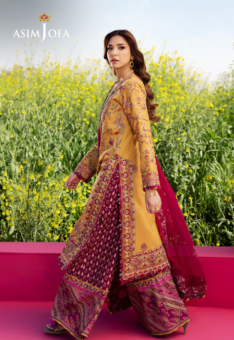 Asim Jofa Luxury Lawn 25 Ajell-07 Embroidered Lawn 3 Pcs