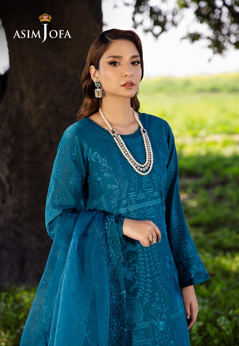 Asim Jofa Luxury Lawn 25 Ajell-17 Embroidered Lawn 3 Pcs