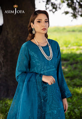 Asim Jofa Luxury Lawn 25 Ajell-17 Embroidered Lawn 3 Pcs