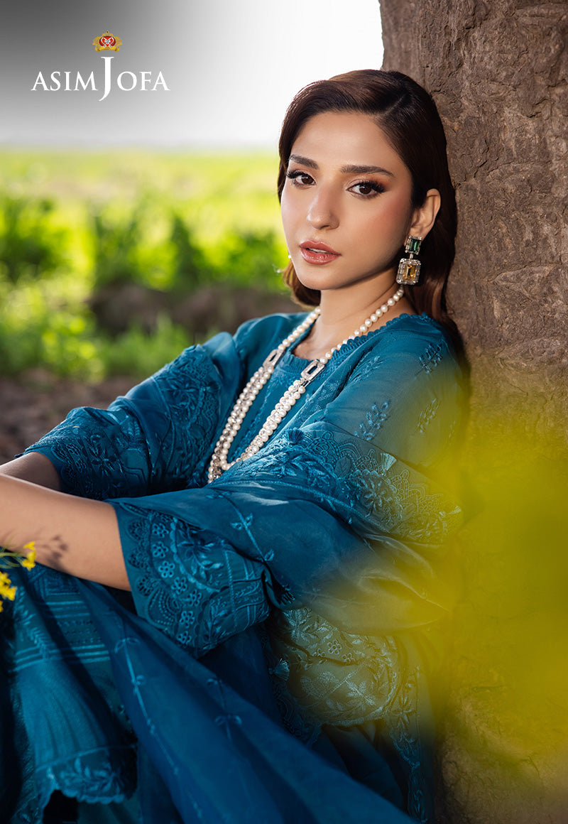Asim Jofa Luxury Lawn 25 Ajell-17 Embroidered Lawn 3 Pcs