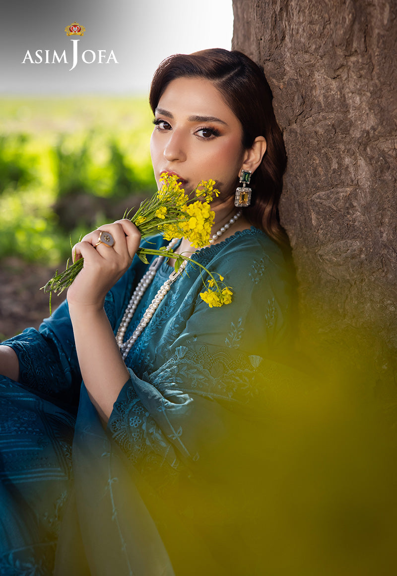 Asim Jofa Luxury Lawn 25 Ajell-17 Embroidered Lawn 3 Pcs