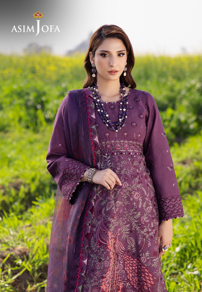 Asim Jofa Luxury Lawn 25 Ajell-18 Embroidered Lawn 3 Pcs