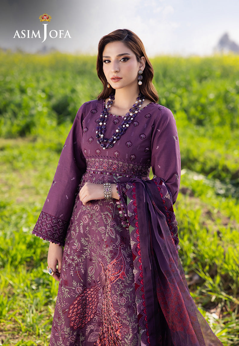 Asim Jofa Luxury Lawn 25 Ajell-18 Embroidered Lawn 3 Pcs
