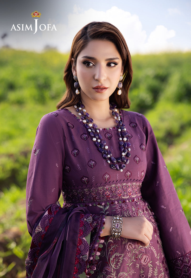 Asim Jofa Luxury Lawn 25 Ajell-18 Embroidered Lawn 3 Pcs