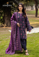 Asim Jofa Prints Unstitched Drop 2 Ajubj-24 Printed Lawn 3 Pc