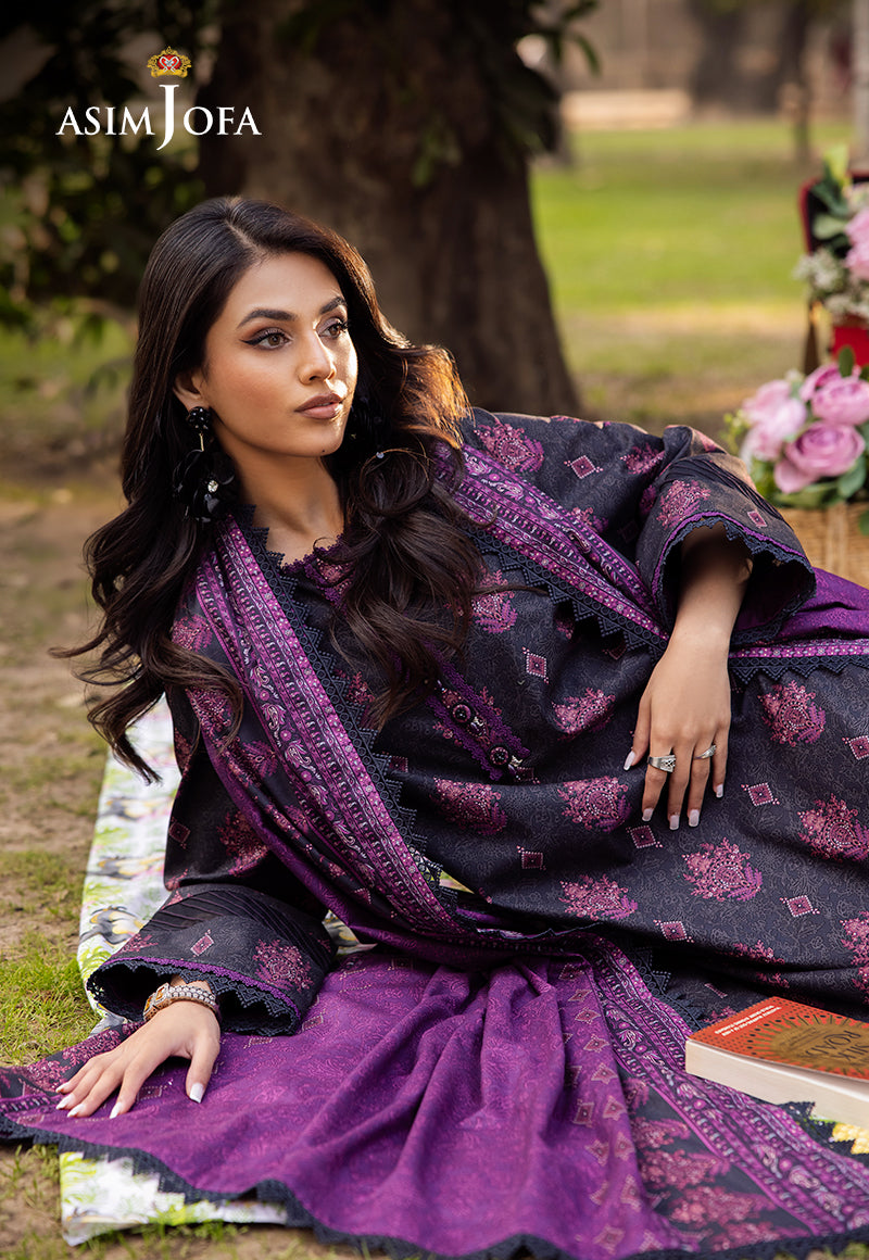 Asim Jofa Prints Unstitched Drop 2 Ajubj-24 Printed Lawn 3 Pc