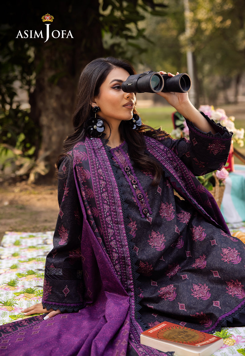 Asim Jofa Prints Unstitched Drop 2 Ajubj-24 Printed Lawn 3 Pc
