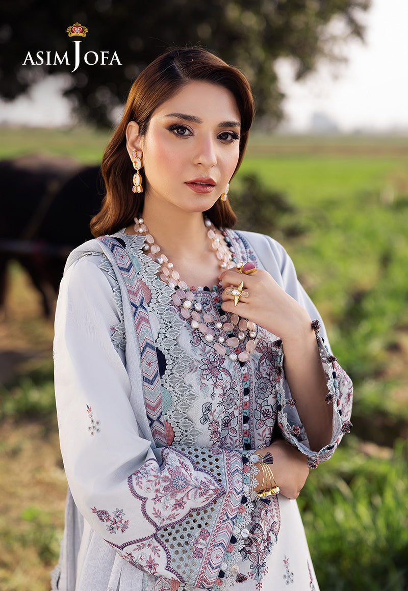 Asim Jofa Luxury Lawn 25 Ajell-10 Embroidered Lawn 3 Pcs