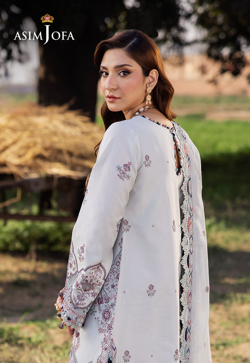 Asim Jofa Luxury Lawn 25 Ajell-10 Embroidered Lawn 3 Pcs