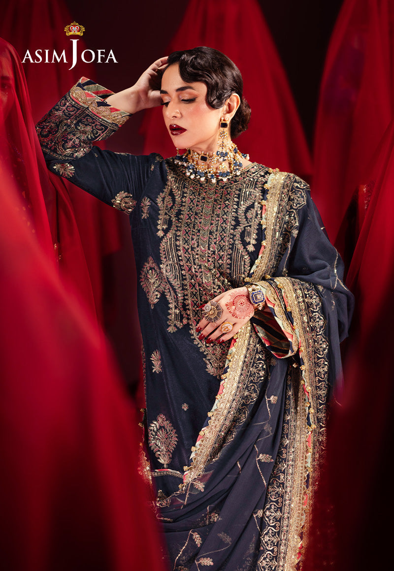 Asim Jofa Makhmal Ajmv-11 Embroidered Velvet 3 Pcs