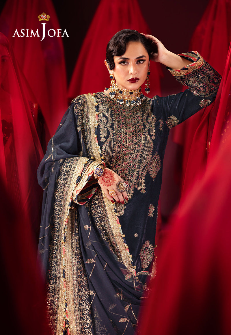 Asim Jofa Makhmal Ajmv-11 Embroidered Velvet 3 Pcs
