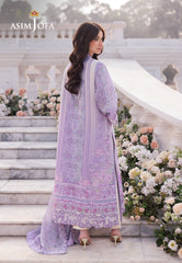 Asim Jofa Charmeuse Silk Ajrs-01 Digitally Printed Embroidered Grip 3 Pcs