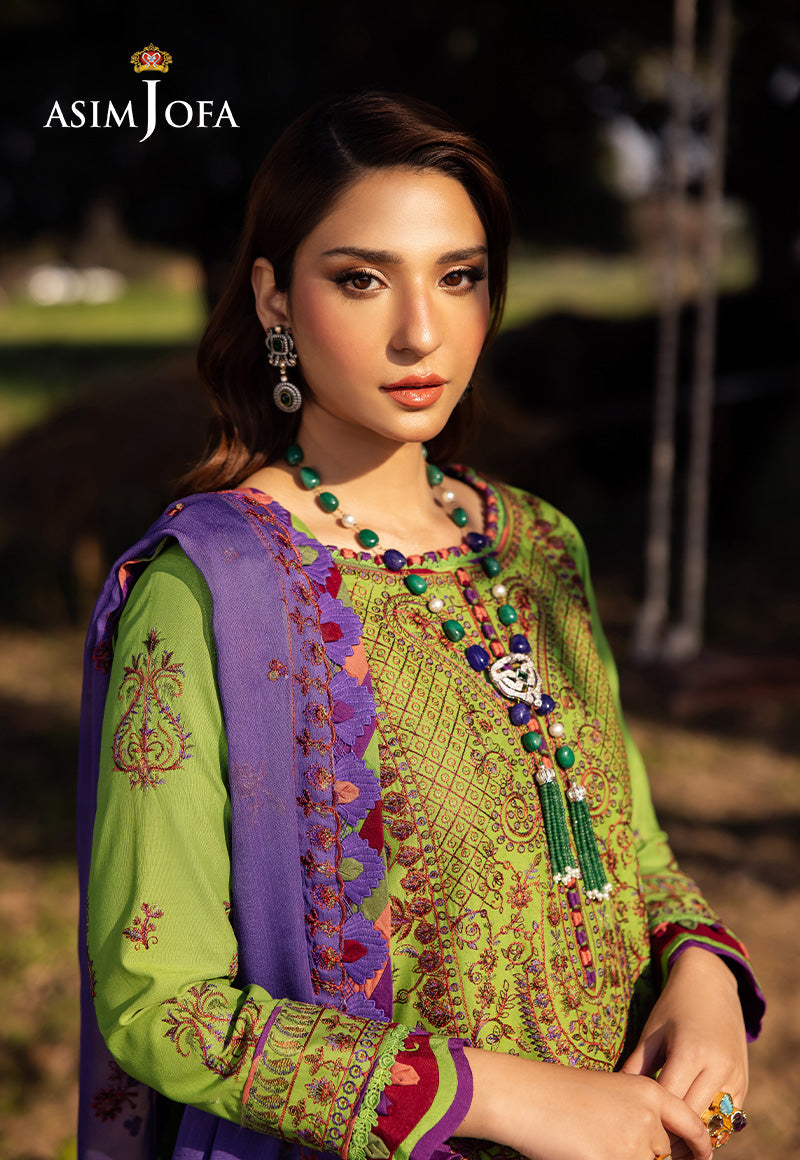 Asim Jofa Luxury Lawn 25 Ajell-05 Embroidered Lawn 3 Pcs