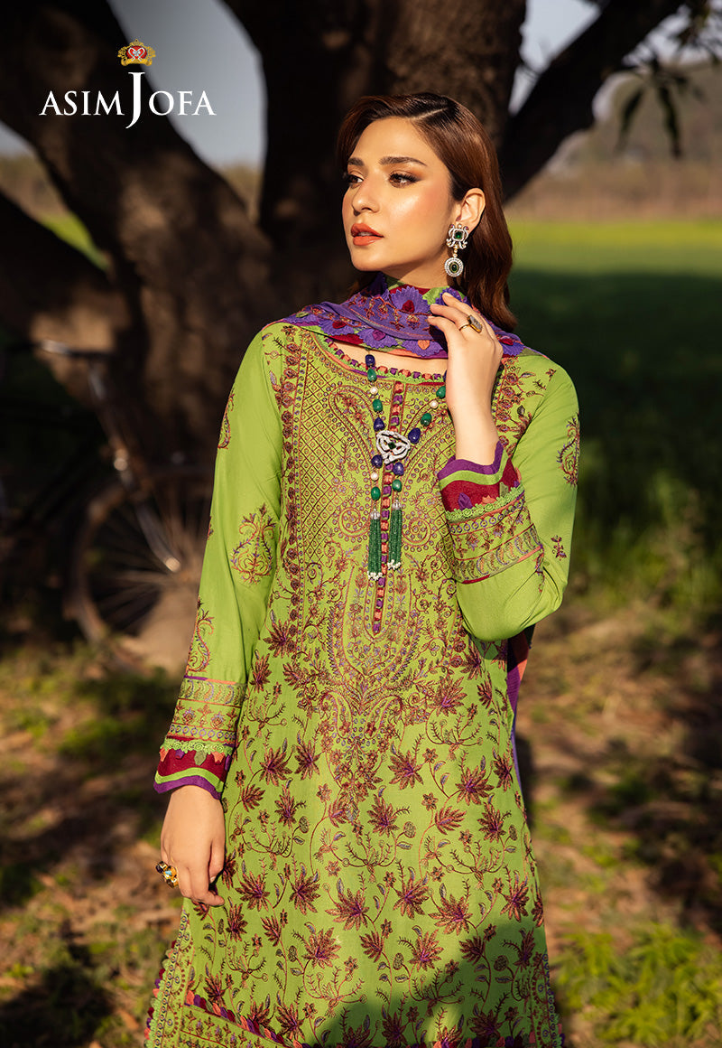 Asim Jofa Luxury Lawn 25 Ajell-05 Embroidered Lawn 3 Pcs