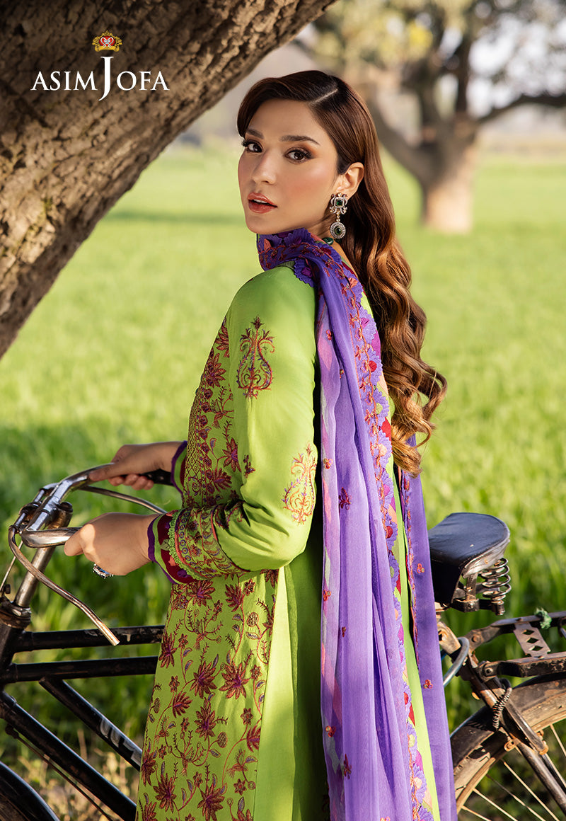 Asim Jofa Luxury Lawn 25 Ajell-05 Embroidered Lawn 3 Pcs