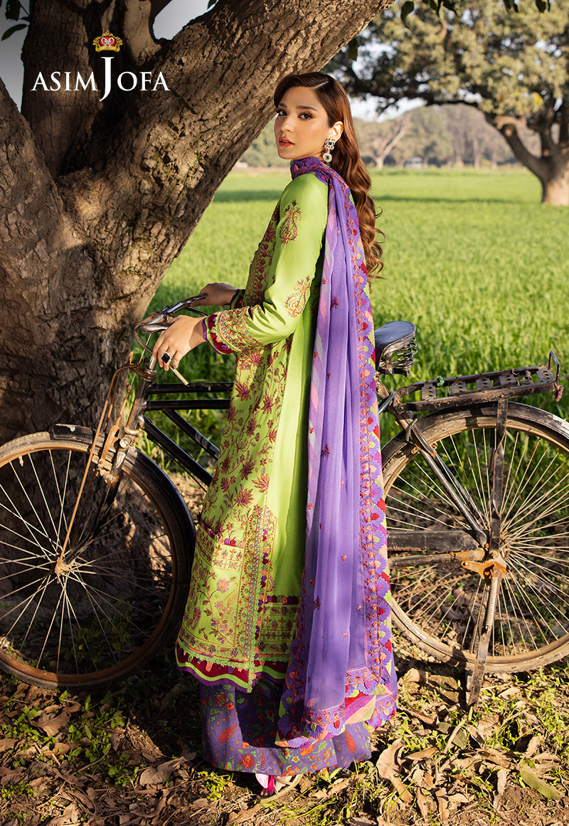 Asim Jofa Luxury Lawn 25 Ajell-05 Embroidered Lawn 3 Pcs