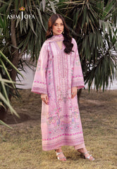 Asim Jofa Charmeuse Silk Ajrs-03 Digitally Printed Embroidered Grip 3 Pcs