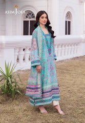 Asim Jofa Charmeuse Silk Ajrs-04 Digitally Printed Embroidered Raw Silk 3 Pcs