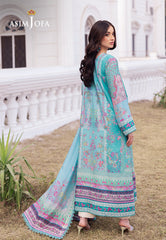 Asim Jofa Charmeuse Silk Ajrs-04 Digitally Printed Embroidered Raw Silk 3 Pcs