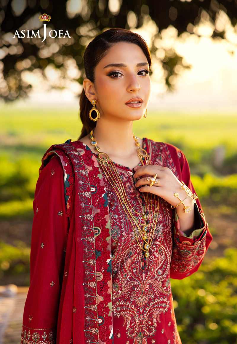 Asim Jofa Luxury Lawn 25 Ajell-06 Embroidered Lawn 3 Pcs