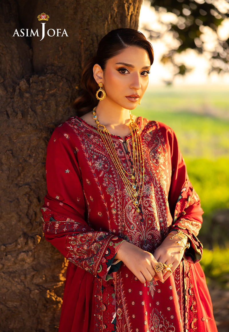 Asim Jofa Luxury Lawn 25 Ajell-06 Embroidered Lawn 3 Pcs