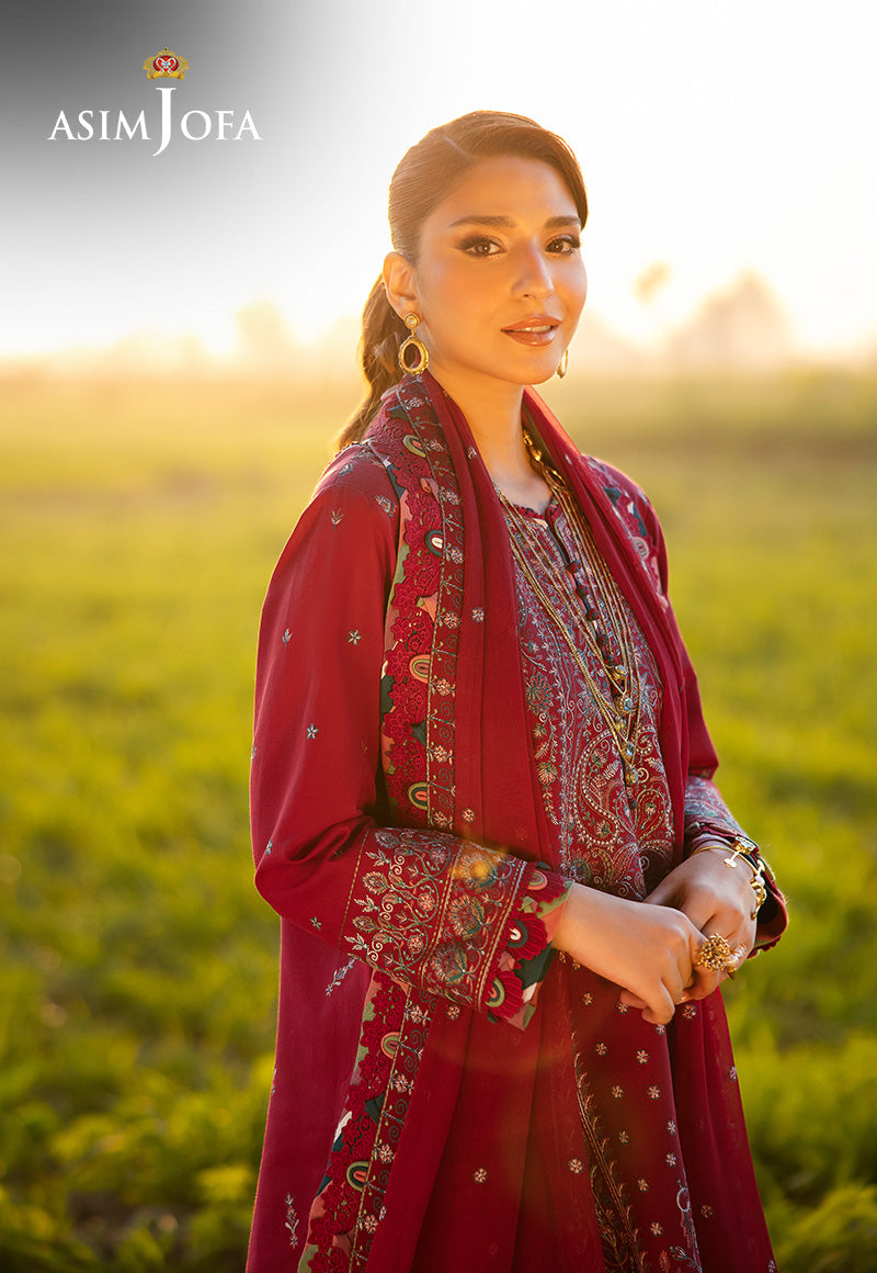 Asim Jofa Luxury Lawn 25 Ajell-06 Embroidered Lawn 3 Pcs