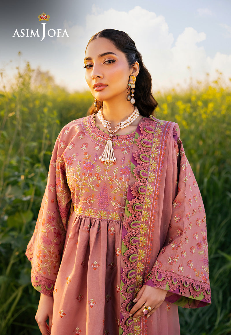 Asim Jofa Luxury Lawn 25 Ajell-16 Embroidered Lawn 3 Pcs