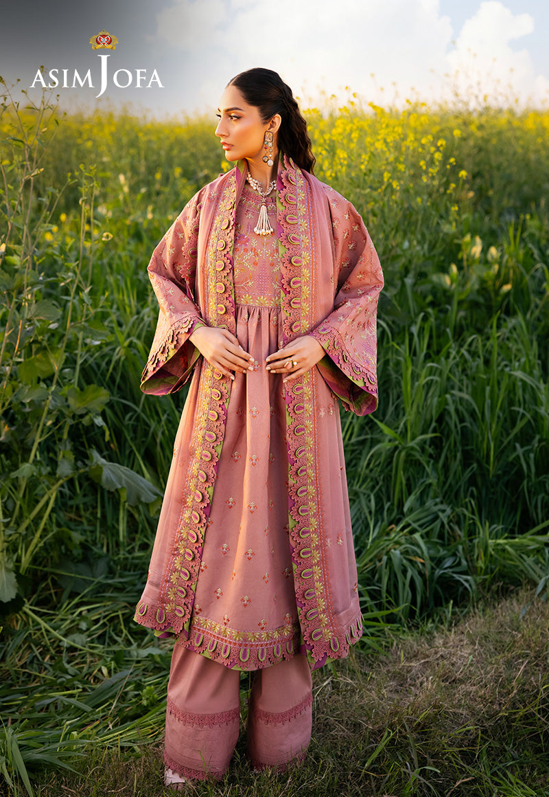 Asim Jofa Luxury Lawn 25 Ajell-16 Embroidered Lawn 3 Pcs