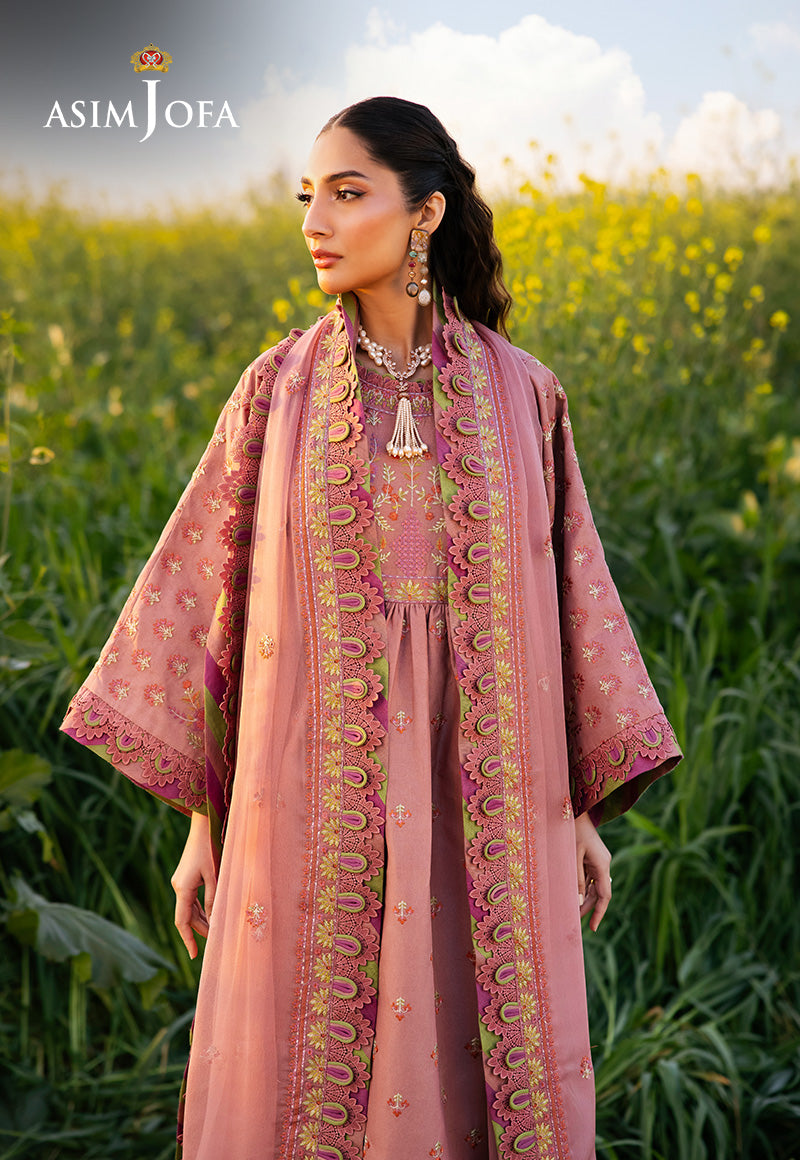 Asim Jofa Luxury Lawn 25 Ajell-16 Embroidered Lawn 3 Pcs