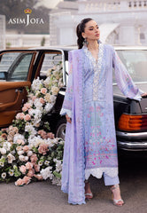 Asim Jofa Charmeuse Silk Ajrs-08 Digitally Printed Embroidered Raw Silk 3 Pcs
