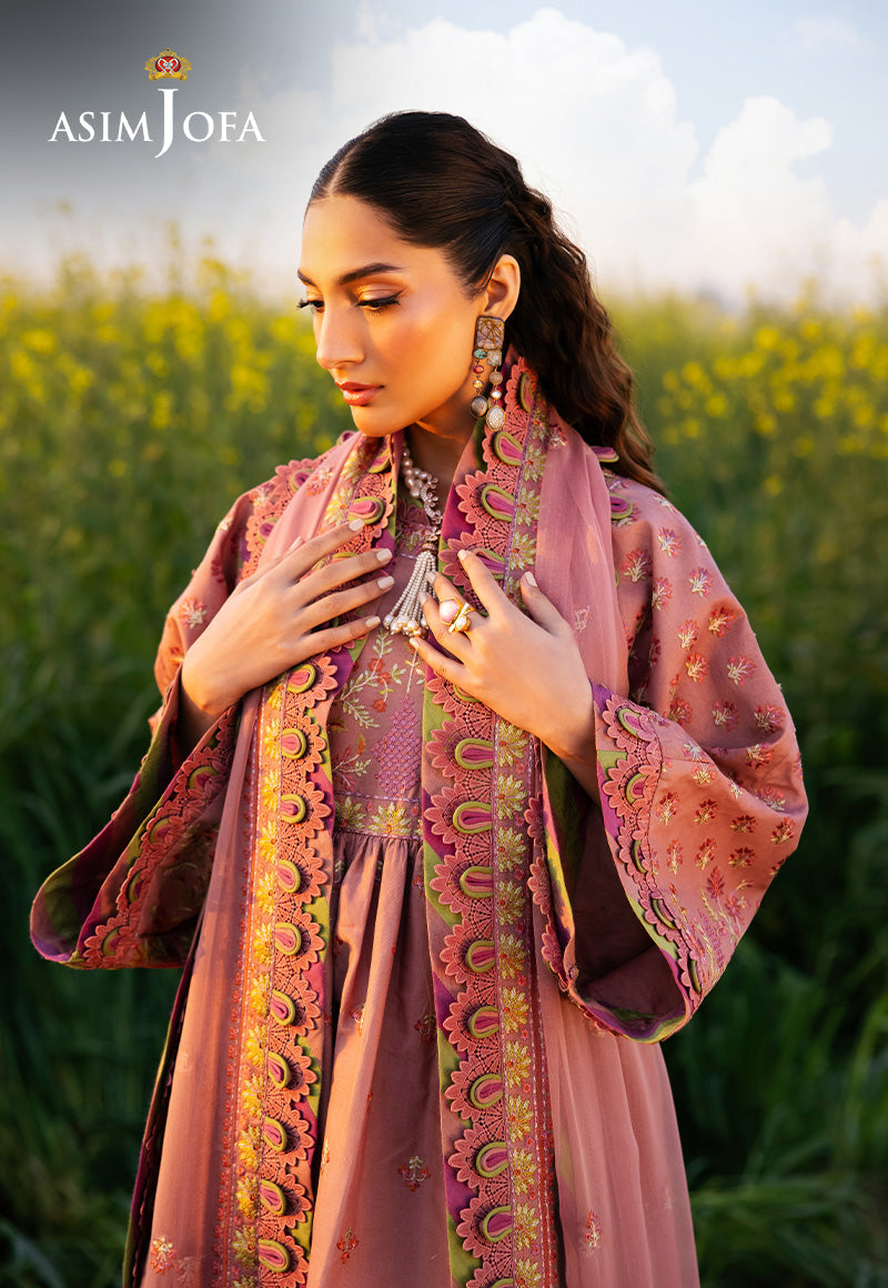 Asim Jofa Luxury Lawn 25 Ajell-16 Embroidered Lawn 3 Pcs