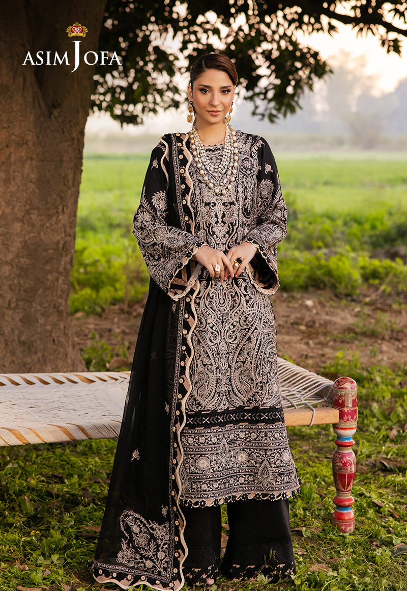 Asim Jofa Luxury Lawn 25 Ajell-03 Embroidered Lawn 3 Pcs
