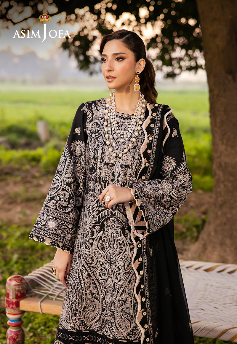 Asim Jofa Luxury Lawn 25 Ajell-03 Embroidered Lawn 3 Pcs