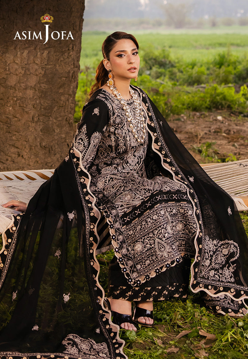 Asim Jofa Luxury Lawn 25 Ajell-03 Embroidered Lawn 3 Pcs