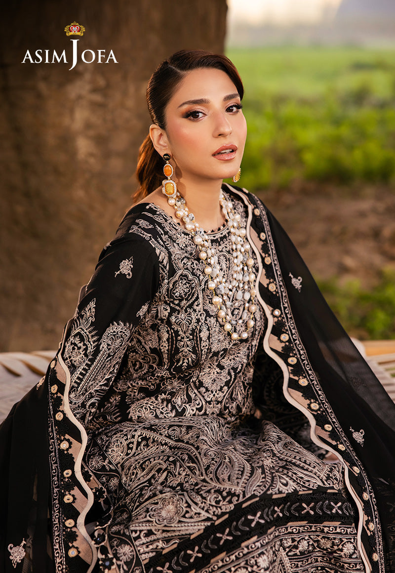 Asim Jofa Luxury Lawn 25 Ajell-03 Embroidered Lawn 3 Pcs