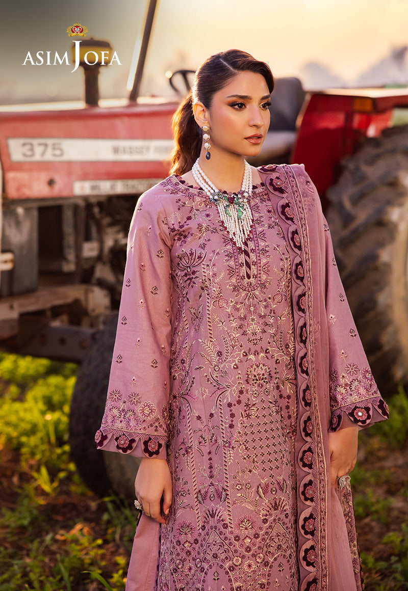 Asim Jofa Luxury Lawn 25 Ajell-02 Embroidered Lawn 3 Pcs
