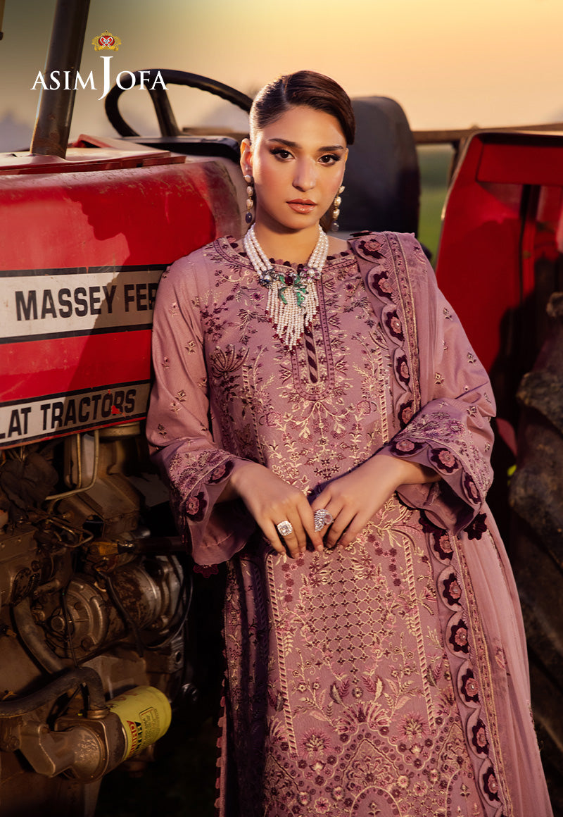 Asim Jofa Luxury Lawn 25 Ajell-02 Embroidered Lawn 3 Pcs