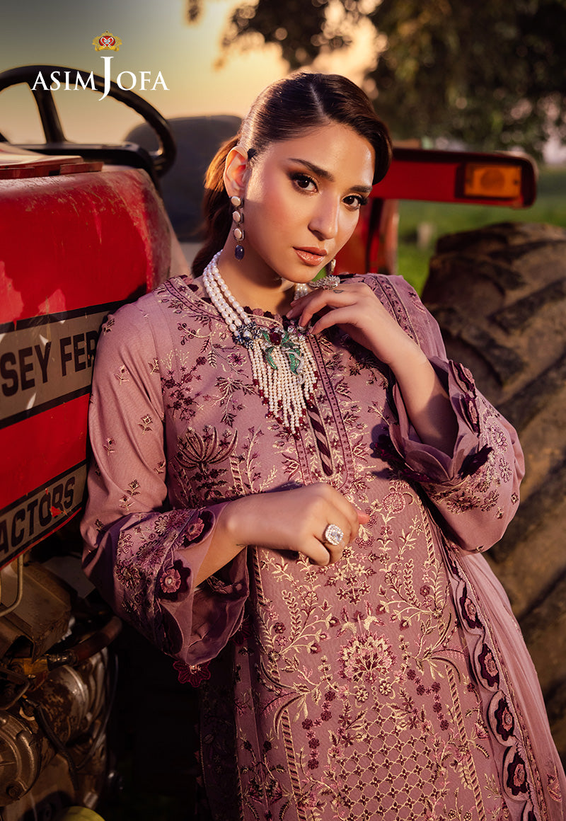 Asim Jofa Luxury Lawn 25 Ajell-02 Embroidered Lawn 3 Pcs
