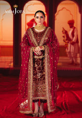 Asim Jofa Designers Limited Edition Ajmvd-02 Embroidered Velvet Stitched 3 Pcs