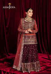 Asim Jofa Designers Limited Edition Ajmvd-04 Embroidered Velvet Stitched 3 Pcs