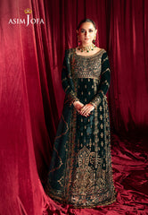 Asim Jofa Designers Limited Edition Ajmvd-05 Embroidered Velvet Stitched 3 Pcs