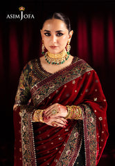 Asim Jofa Makhmal - Pret 24 Ajmvp-08 Embroidered Velvet Stitched 2 Pcs